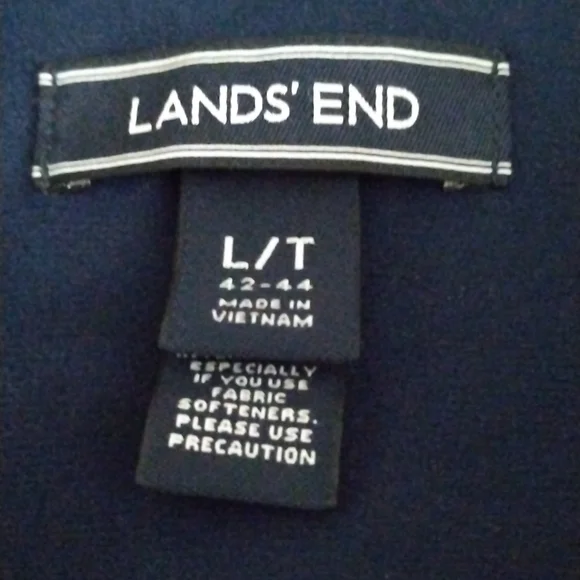 Lands' End Men's Large Tall Fleece Navy Blue Button Down Shirt - Picture 4 of 15